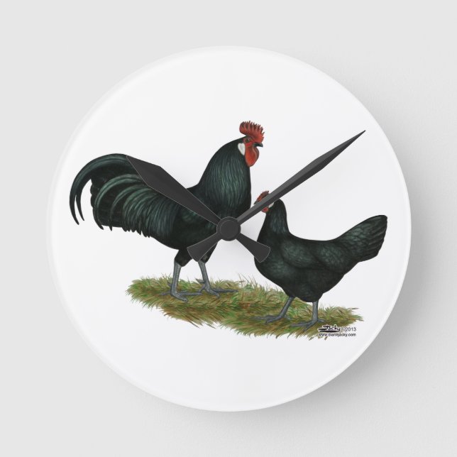 Augsburger Chickens Round Clock (Front)