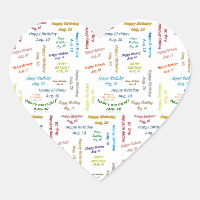 August, 10 Birthday Sticker (Front)