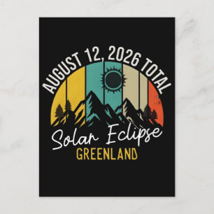 August 12 2026 total solar eclipse greenland  holiday postcard