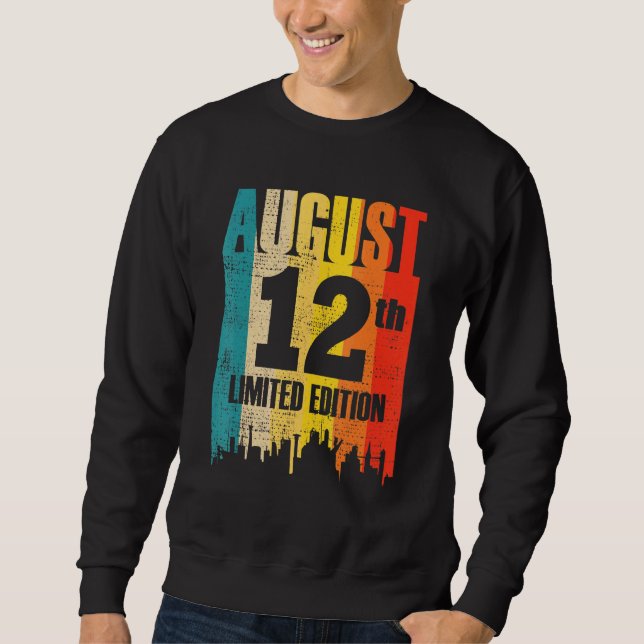 August 12 Limited Edition Month 8 12th Day Retro V Sweatshirt (Front)