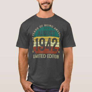 August 1942 80 Years Old Gift For Men Vintage 80th T-Shirt