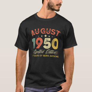 August 1950 70 Years Old Vintage 70th Birthday Gif T-Shirt