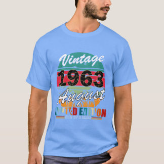 august 1963 vintage birthday vintage gift boy T-Shirt
