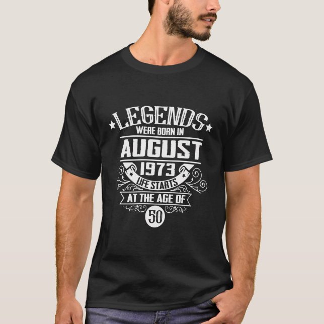 August 1973 Birthday Gift Classic Milestone Design T-Shirt (Front)