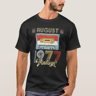 August 1977 Vintage Birthday Cassette Tape T-Shirt