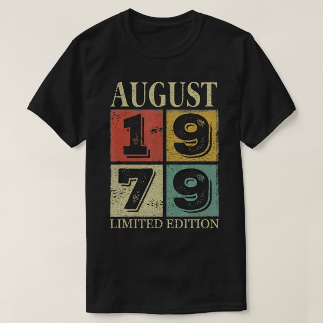 August 1979 42nd Year Old Birthday Gift For Men Wo T-Shirt (Design Front)