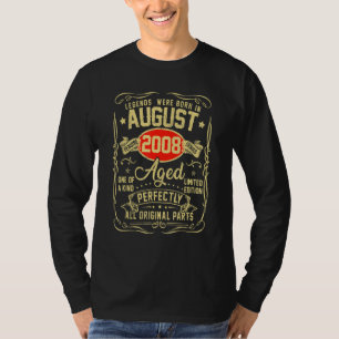 August 2008 14th Birthday  14 Year Old Men Women 4 T-Shirt