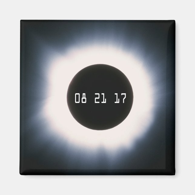 August 2017 Total Solar Eclipse in Black and White Magnet (Front)