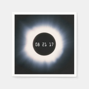 August 2017 Total Solar Eclipse in Black and White Napkins