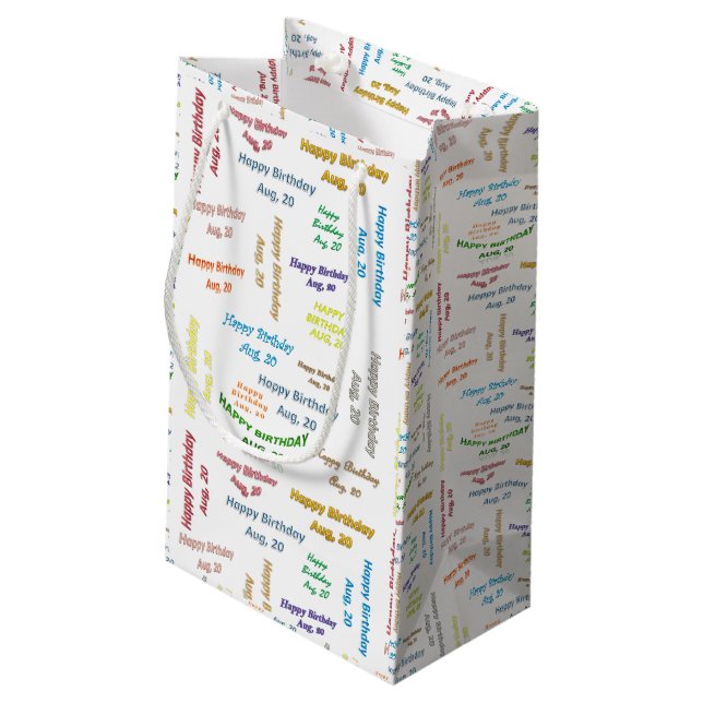 August, 20 Birthday Gift Bag (Back Angled)