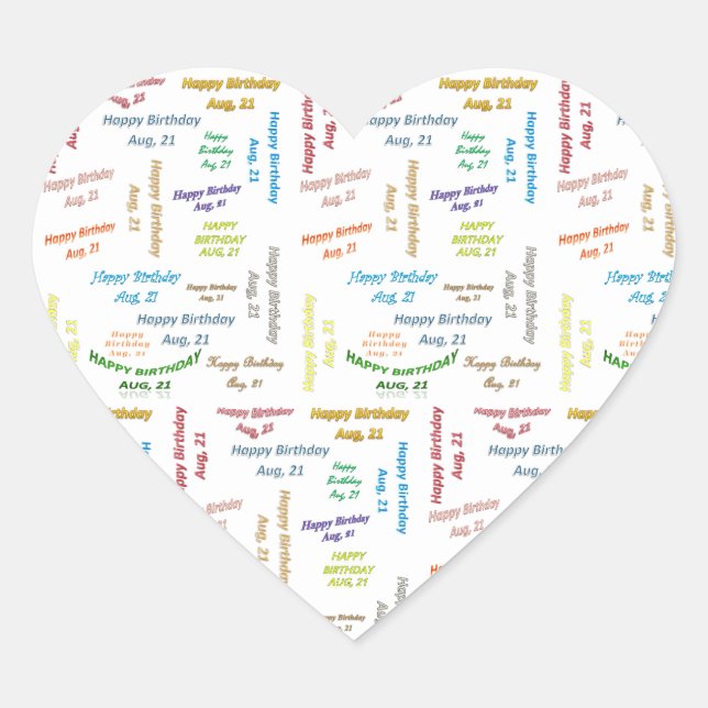 August, 21 Birthday Sticker (Front)