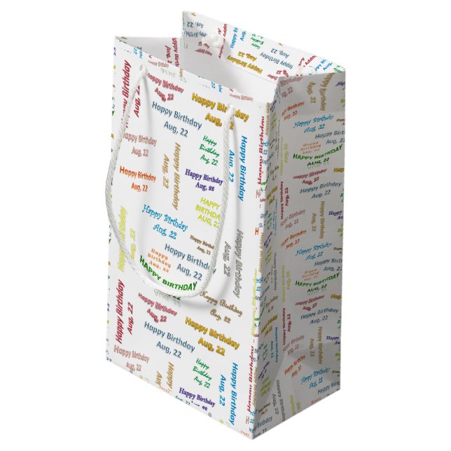 August, 22 Birthday Gift Bag (Back Angled)