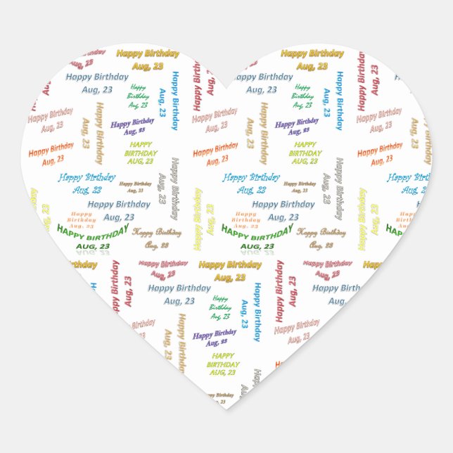 August, 23 Birthday Sticker (Front)