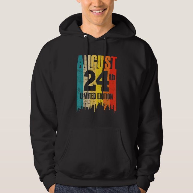 August 24 Limited Edition Month 8 24th Day Retro V Hoodie (Front)