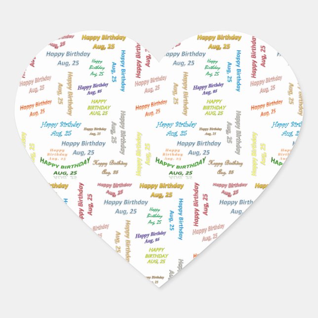 August, 25 Birthday Sticker (Front)