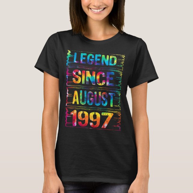 August 25 Years Old Since 1997 25th Birthday  Tie  T-Shirt (Front)