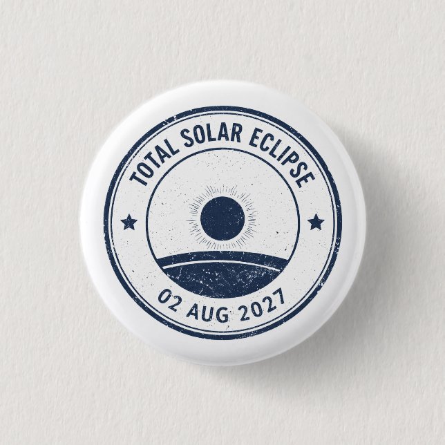 August 2 2027 Solar Eclipse Button (Front)