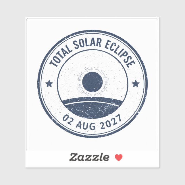 August 2 2027 Solar Eclipse Sticker (Sheet)