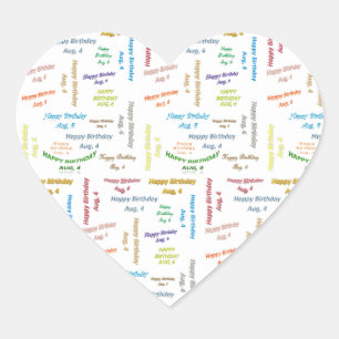 August, 4 Birthday Sticker