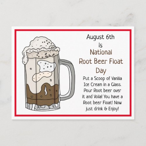 August 6th is Root Beer Float Day  Recipe Card
