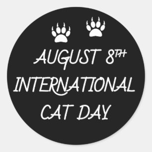 August 8th International Cat Day Classic Round Sticker
