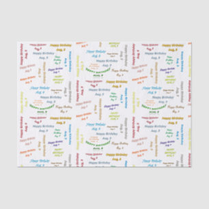 August, 9 Birthday Tissue Paper