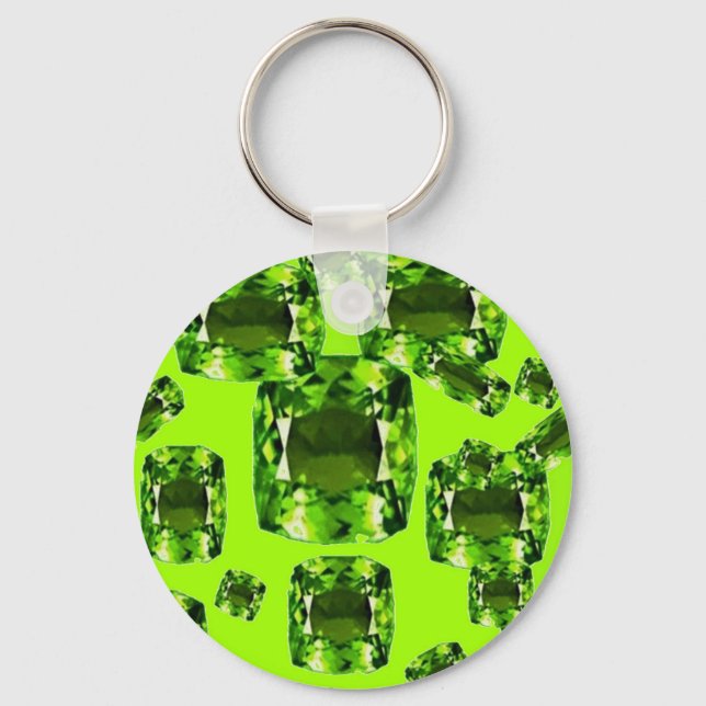 August Babies Birthstone Gems Art Keychain (Front)
