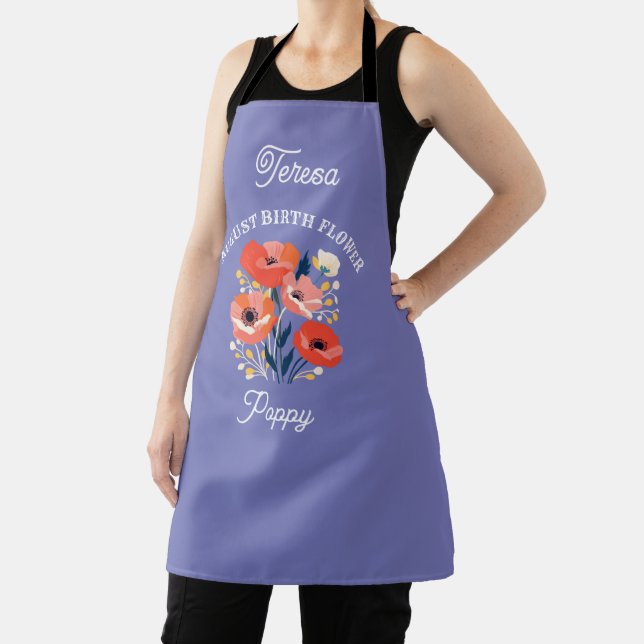August Birth Flower Custom Name Apron (Insitu)