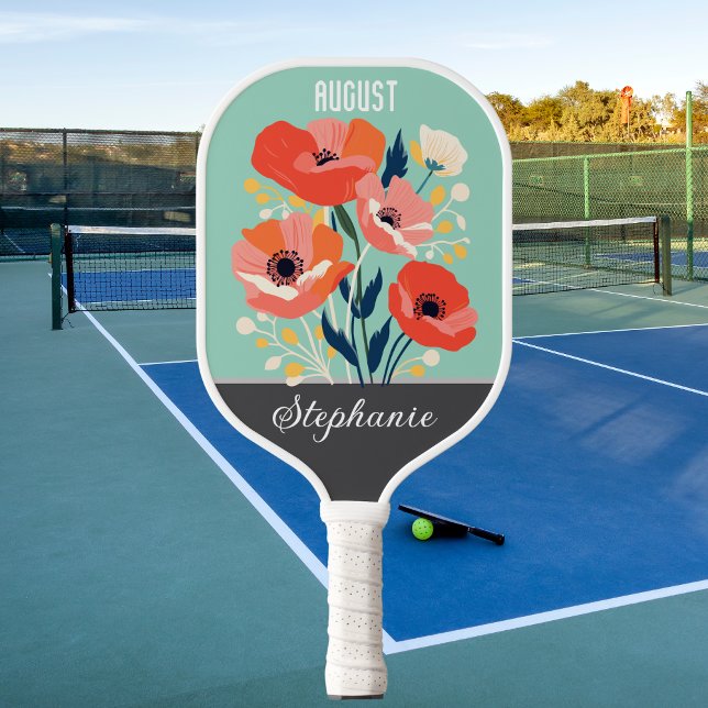 August Birth Flower Custom Name Pickleball Paddle (Creator Uploaded)