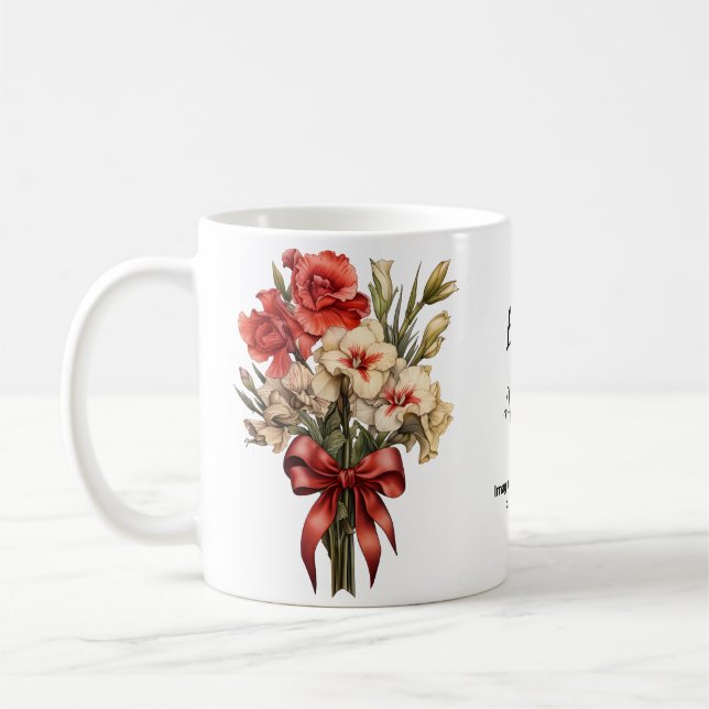 August birth flower Gladiolus Coffee Mug (Left)