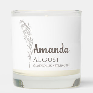 August Birth Flower Personalized Gift For Women Scented Candle