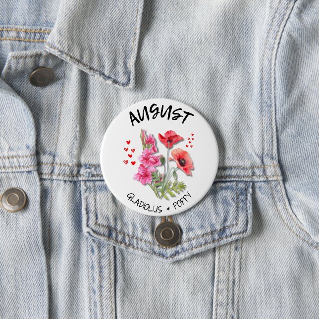 AUGUST Birth Month Flower Button (In Situ)
