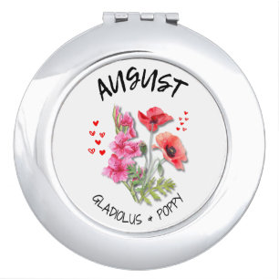 AUGUST Birth Month Flower Compact Mirror