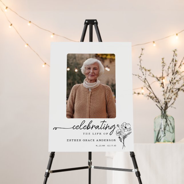 August Birth Month Flower Funeral Welcome Sign (In Situ (Stand))