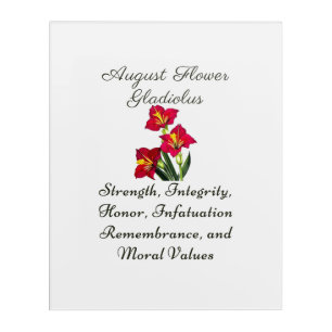 August Birth Month Flower Gladiolus Birth Gift Acrylic Print
