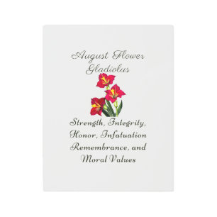 August Birth Month Flower Gladiolus Birth Gift Metal Print