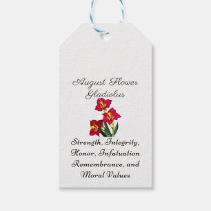 August Birth Month Flower Gladiolus Birth Gift Tags