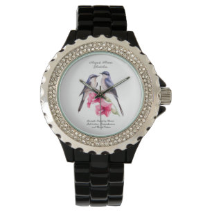 August Birth Month Flower Gladiolus with Birds Watch