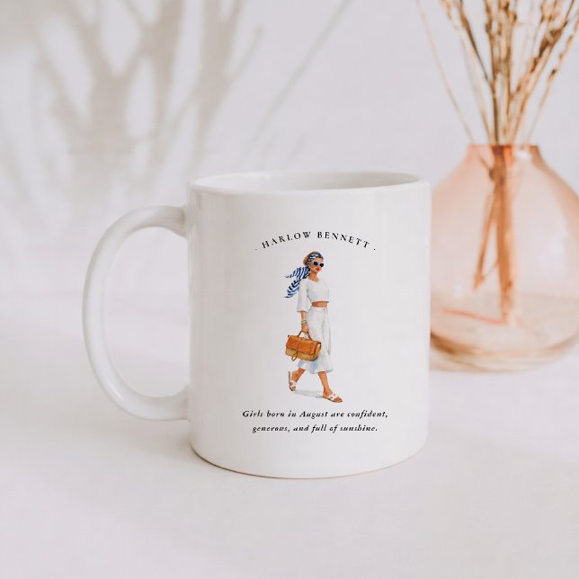 August Birth Month Girl | Monogram  Coffee Mug (Creator Uploaded)