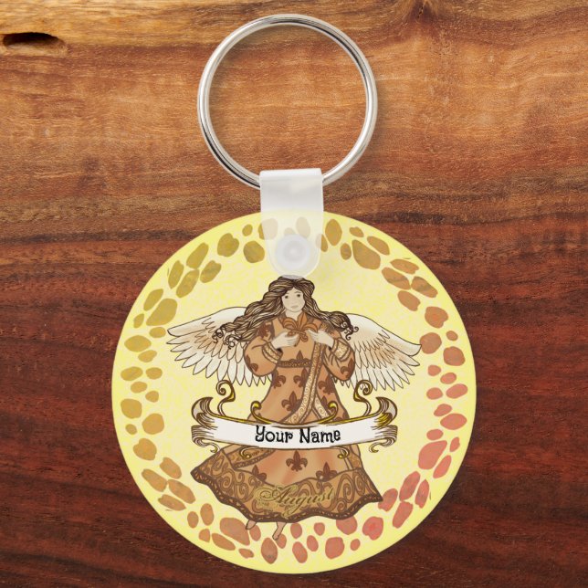 August Birthday Angel Keychain (Front)