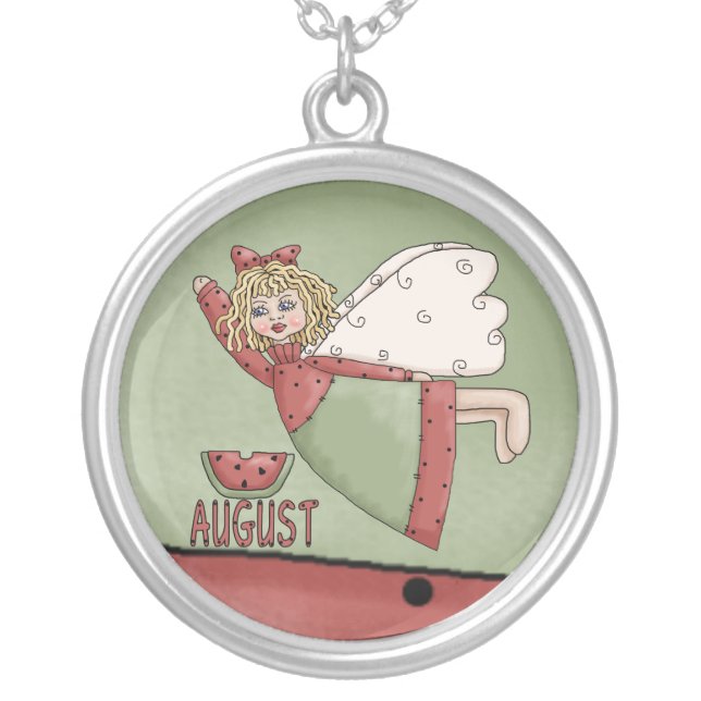 August Birthday Angel Necklace (Front)