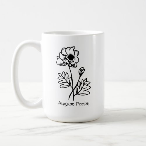 August Birthday Flower Poppy Mug