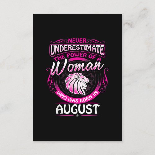 August Birthday Gift Woman Leo Zodiac Astrology Enclosure Card