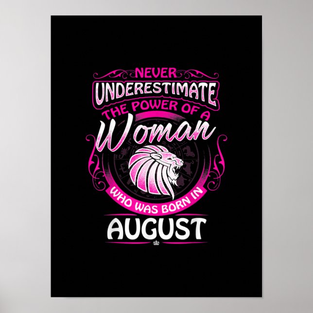 August Birthday Gift Woman Leo Zodiac Astrology Poster (Front)