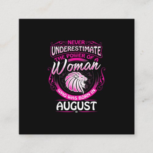 August Birthday Gift Woman Leo Zodiac Astrology Square Business Card