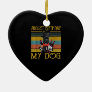 August Birthday With My Cane Corso Dog 2020 Ceramic Ornament