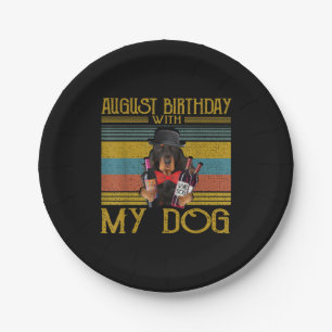 August Birthday With My Gordon Setter Dog 2020 Paper Plates
