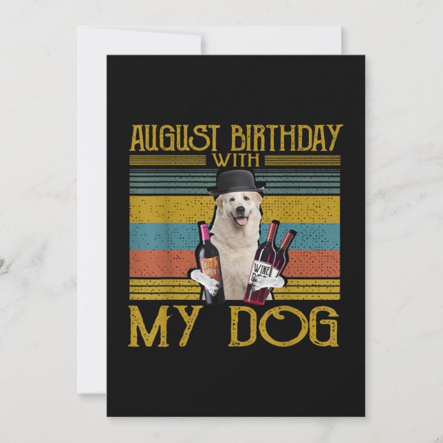 August Birthday With My Great Pyrenees Dog 2020 Holiday Card (Front)