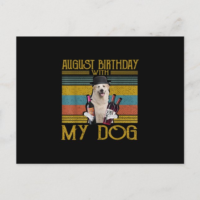 August Birthday With My Great Pyrenees Dog 2020 Postcard (Front)