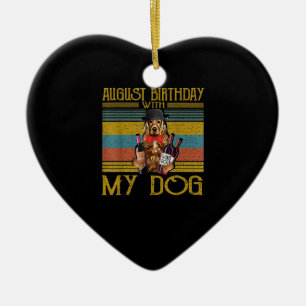 August Birthday With My Irish Setter Dog 2020 Ceramic Ornament